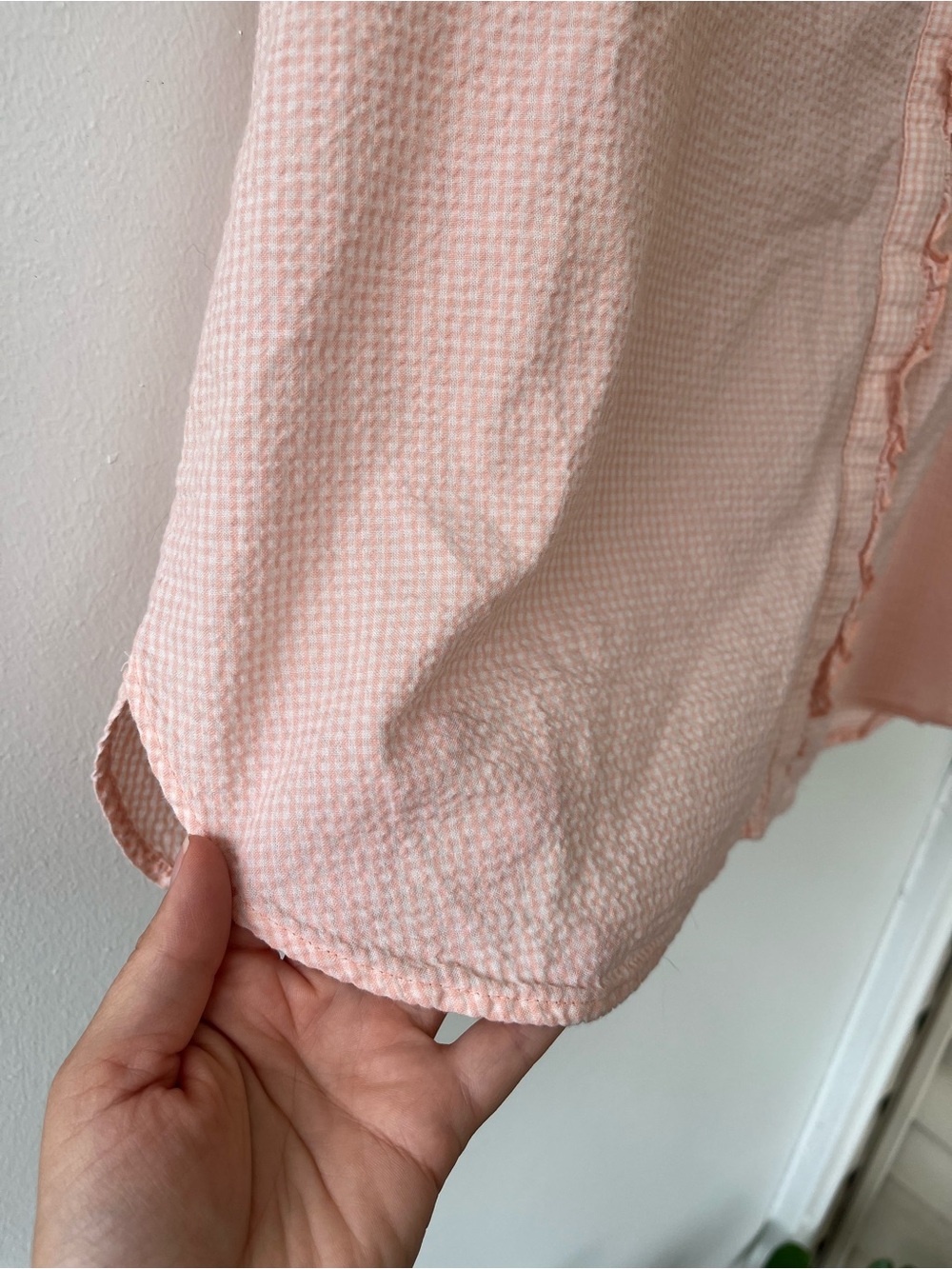 Loft peach gingham blouse - Picture 4 of 7